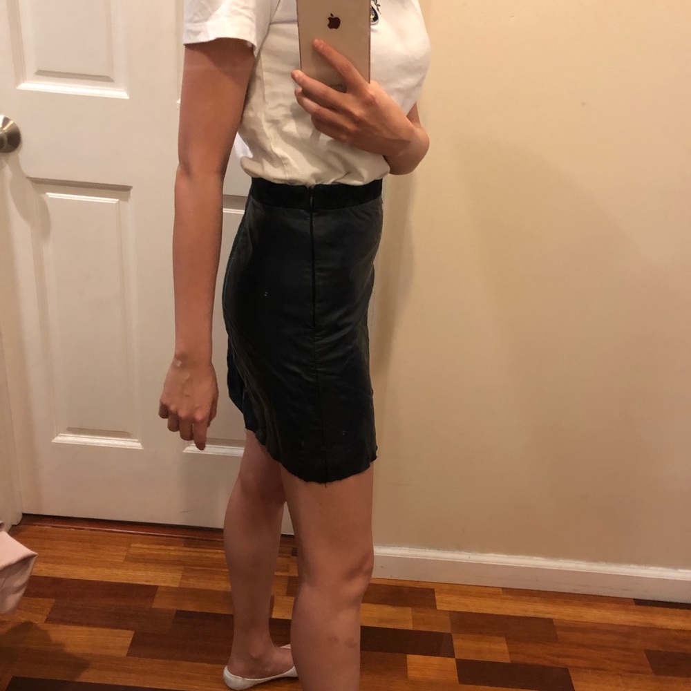 Topshop a line skirt, faux leather and wool,size 4, brand new